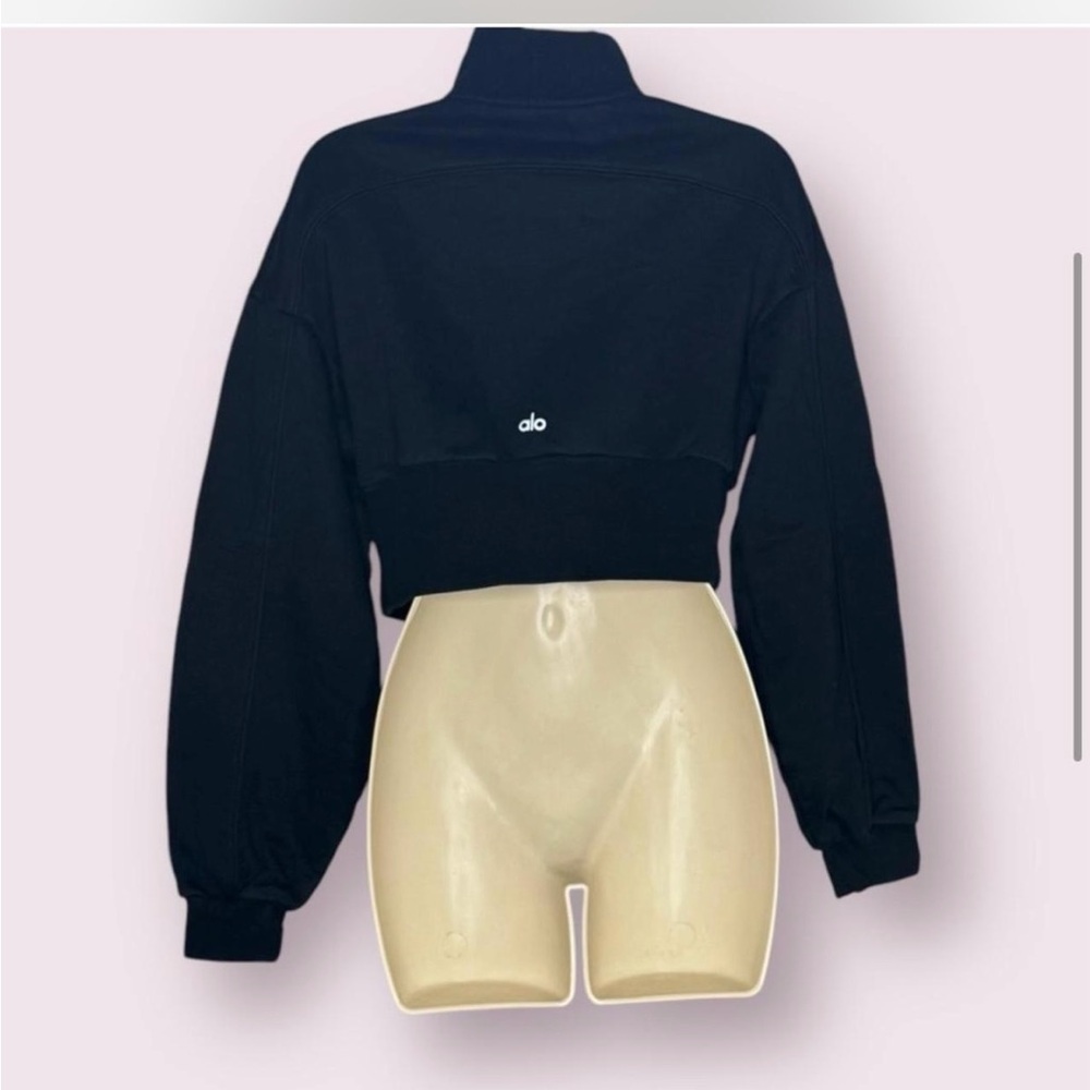 Alo Black Cropped Sweatshirt